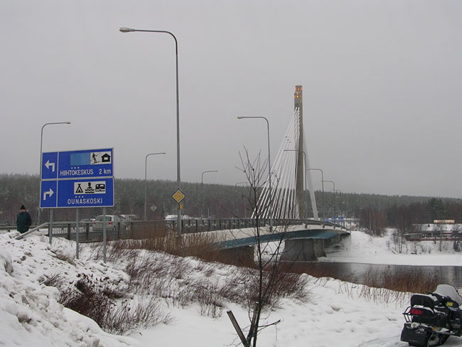 Rovaniemi centrum retning Ounasvaara Ski Stadion.