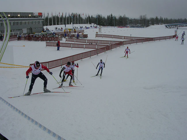 Ounasvaara Ski Stadion, Rovaniemi, Finland.   Teddy Christiansen til venstre på billedet.