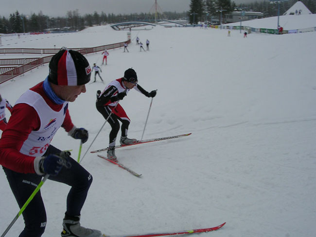 Ounasvaara Ski Stadion, Rovaniemi, Finland.   Teddy Christiansen til venstre på billedet.