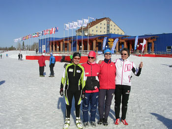 Stafet kvinder VM sølv 2015, Syktyvkar, Rusland fra venstre; Karen Mina Clasen, Lone Pless Marita Jacobsen, Merete Clasen